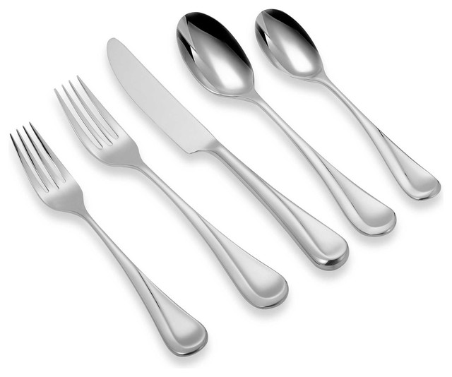 Dansk Tjorn 5Piece Flatware Set, Set of 8 Contemporary Flatware And Silverware Sets by