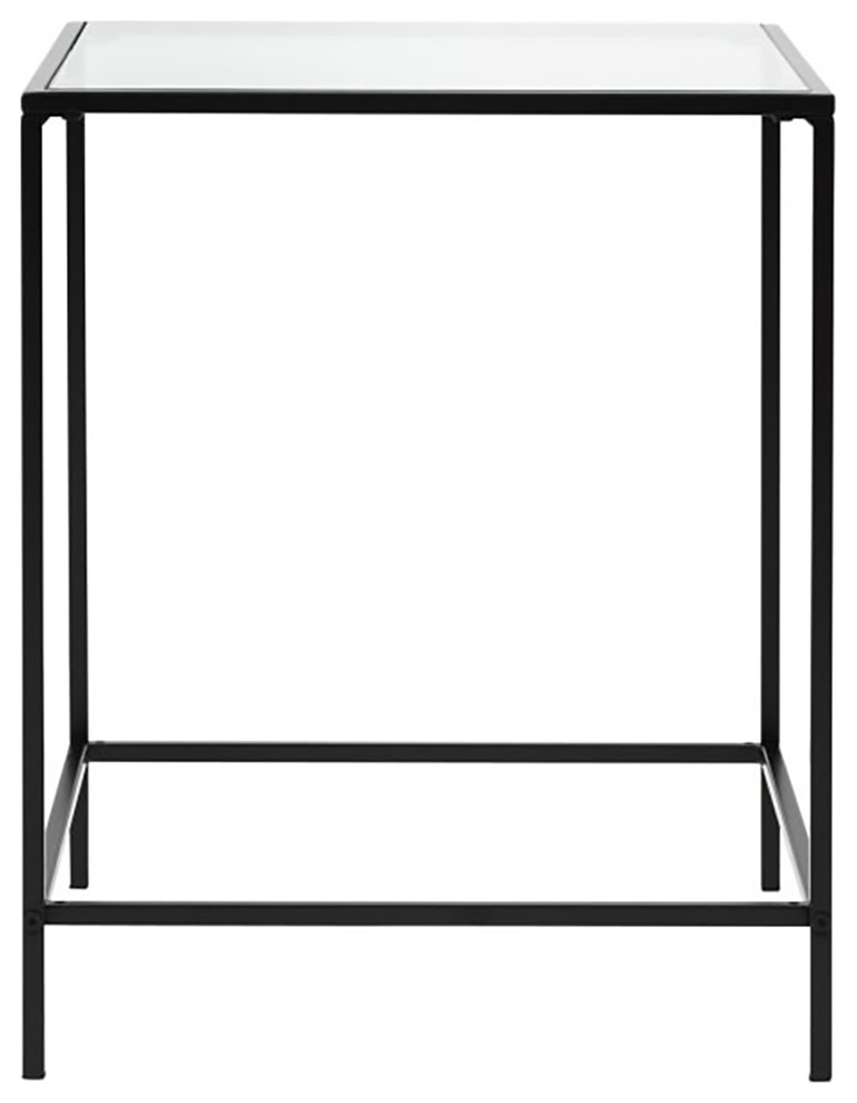 Arvi 18" Clear Glass Side Table Industrial Side Tables And End Tables by Euro Style Houzz