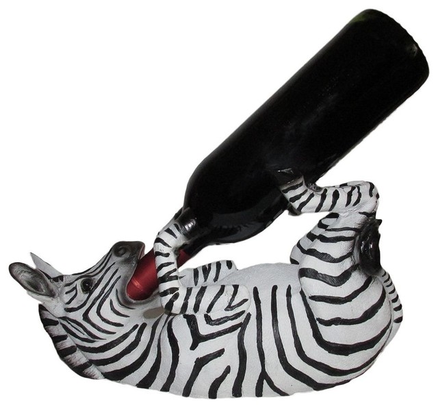 Drinking Zebra Decorative Single Wine Bottle Holder Contemporary Drinking Zebra Decorative Single Wine Bottle Holder Contemporary Racks By Home N Gifts