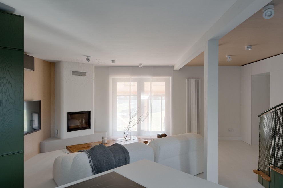 Кухня-гостиная. Разворот на 45 градусов