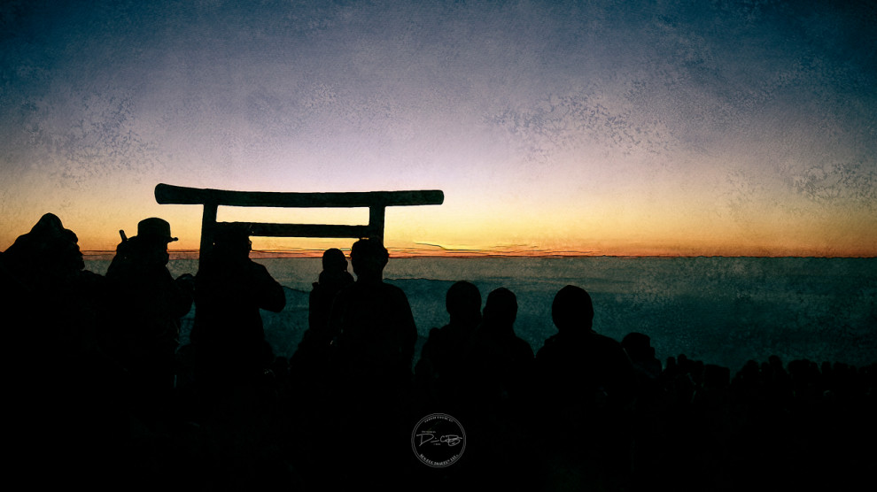 The top of Mt.Fuji at Sunrise