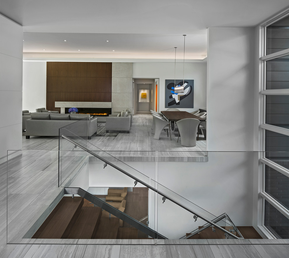 Design ideas for a contemporary home design in Detroit.