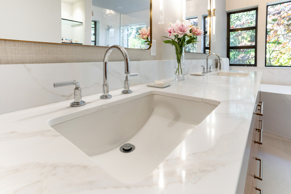 Marble & Oak Bathroom