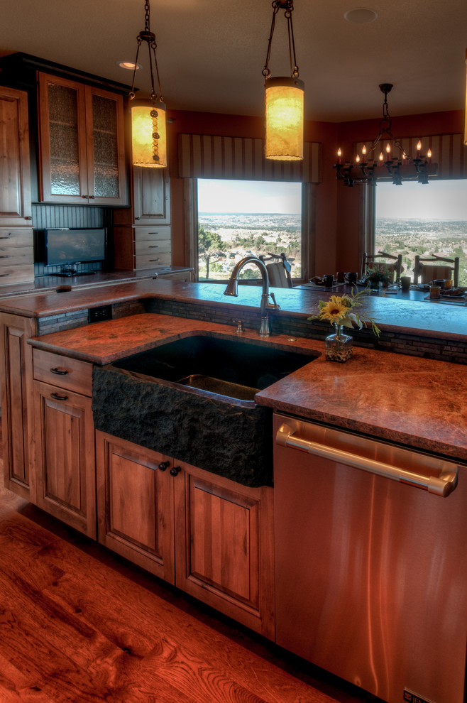 Arts and crafts kitchen photo in Denver