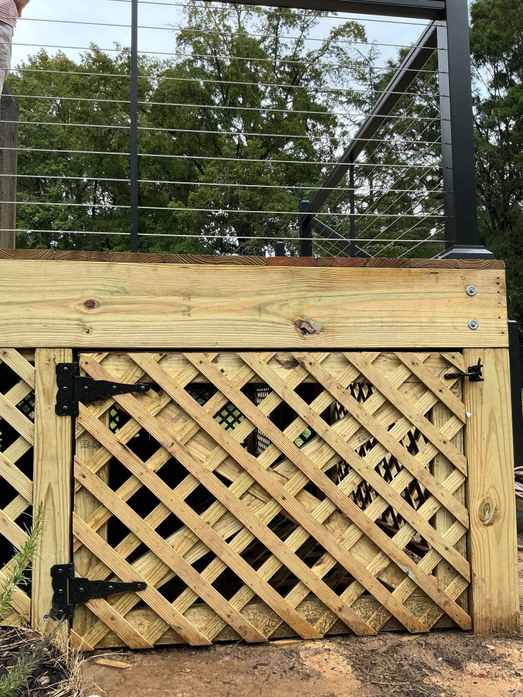 Wood Deck with Steel Cable Rails