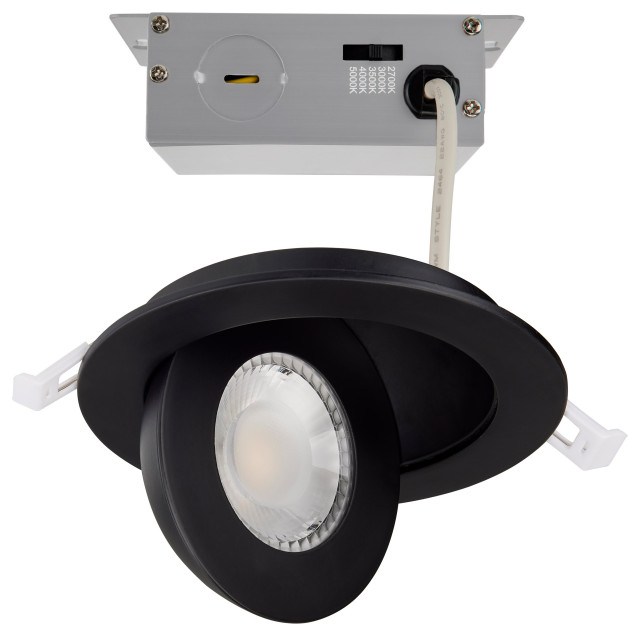 9 Watt Cct Selectable Led Direct Wire Downlight Gimbaled 4 Inch Round Recessed 2366