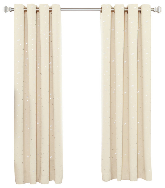 Grommet Star Print Thermal Insulated Blackout Curtain Set