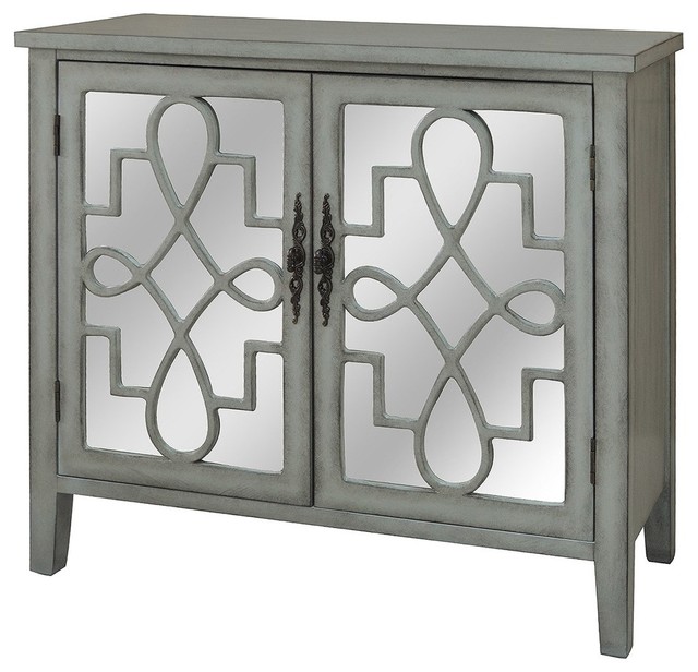 Crestview Isabelle 2 Door Gray And Mirrored Cabinet Transitional Crestview Isabelle 2 Door Gray And Mirrored Cabinet Transitional Accent Chests Cabinets By Gwg Outlet