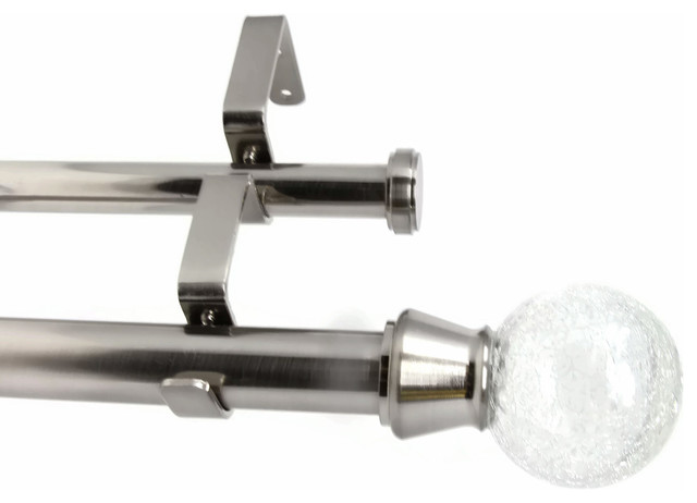Urbanest Crackle Glass 1 3 4 Double Drapery Rod Transitional