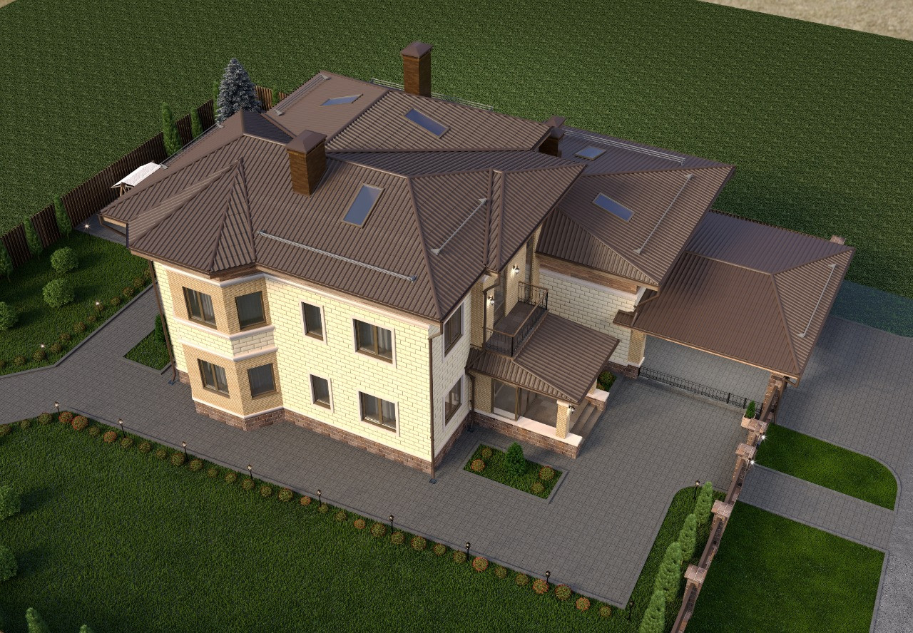 Архитектурная концепция индивидуального жилого дома КП "Новорижский"