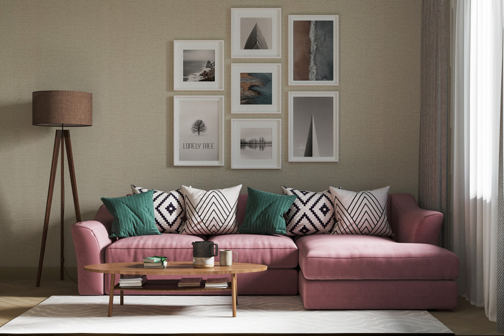 Гостиная с яркими акцентами