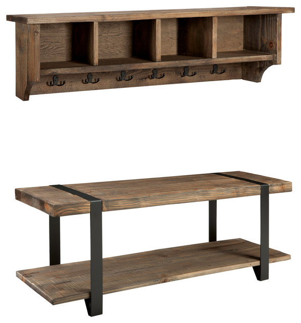 Modesto 48 Metal And Reclaimed Wood Storage Coat Hook With Bench Modesto 48 Metal And Reclaimed Wood Storage Coat Hook With Bench Rustic Accent Benches By Bolton Furniture Inc
