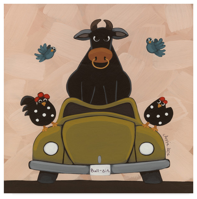 Annie Lane Bull Sit Canvas Art Eclectic Kids Wall Decor By