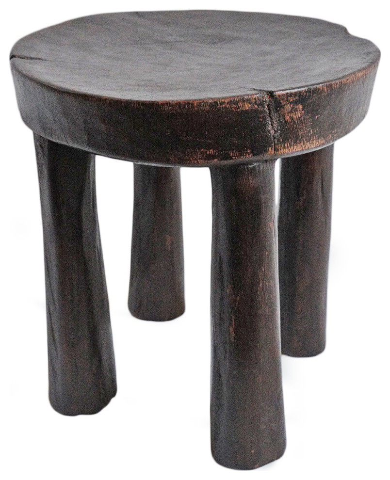 Consigned Ivory Coast Wood Stool 7 Rustic Accent And Garden Stools