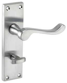 Bathroom Lock Lever Door Handles forbidden_on Backplate