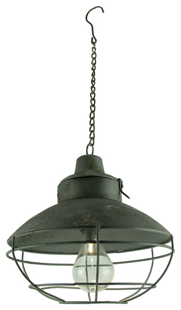 Vintage Industrial Battery Operated Led Accent Pendant Light