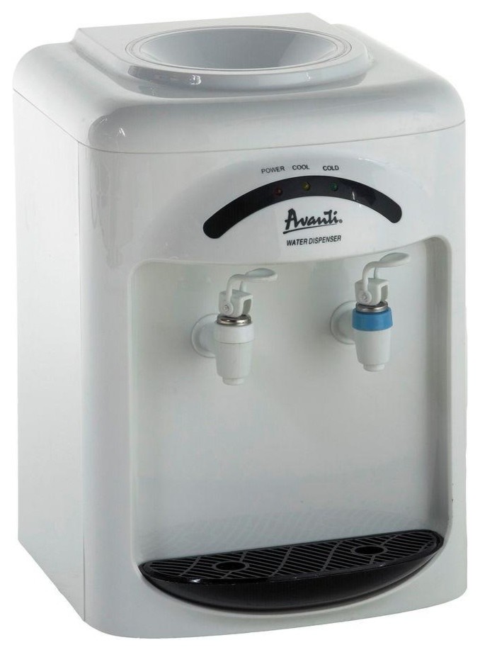 Avanti ThermoElectronic Cold and Room Temperature Water Dispenser in White Traditional Hot