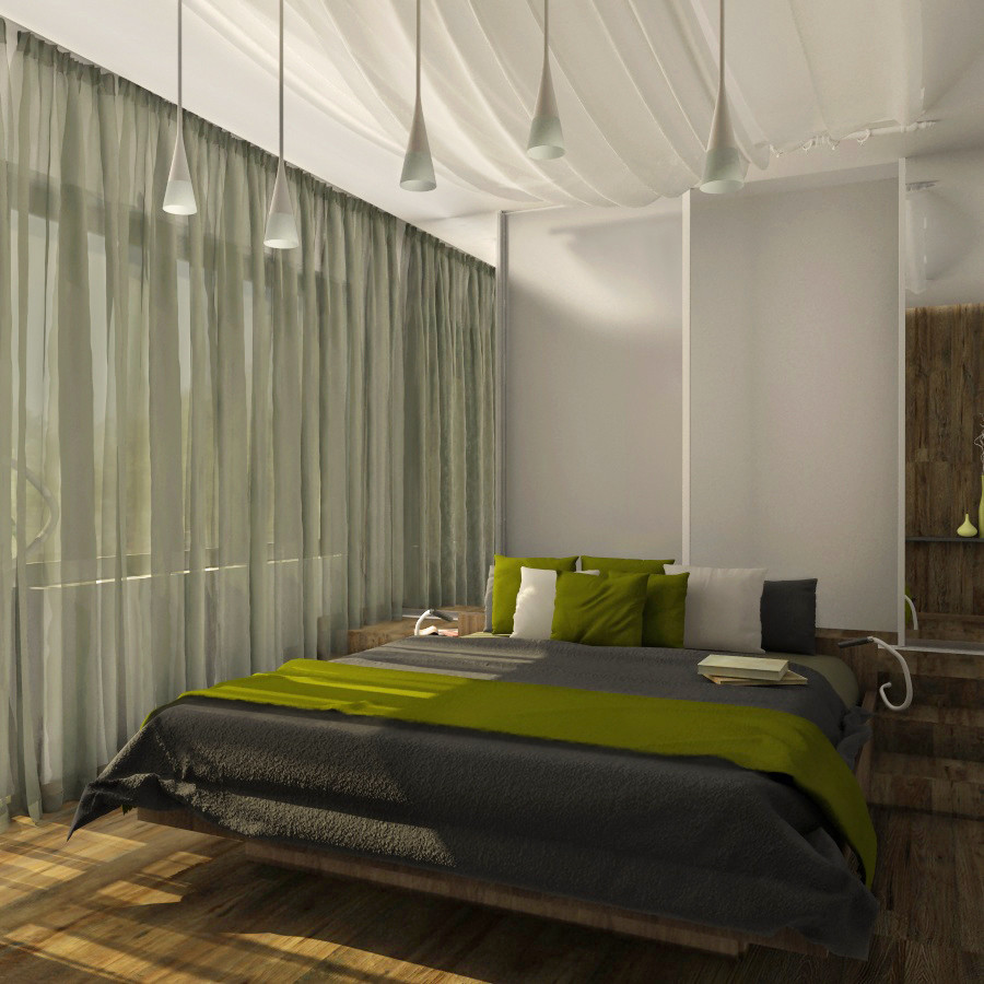 Дизайн-проект интерьера спальни и санузла