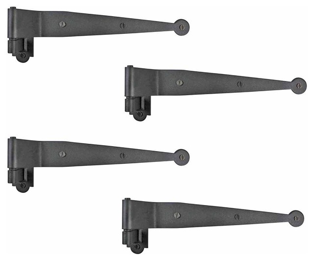 Black Offset Pintle Strap Lift Off Hinge Wrought Iron 11.75" L Pack of