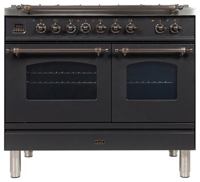 ILVE Nostalgie 40" LP Metal Double Oven Dual Fuel Range in Matte