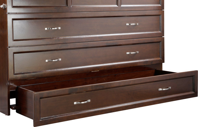 Atlantic Furniture Deerfield Queen Murphy Bed Chest In Walnut