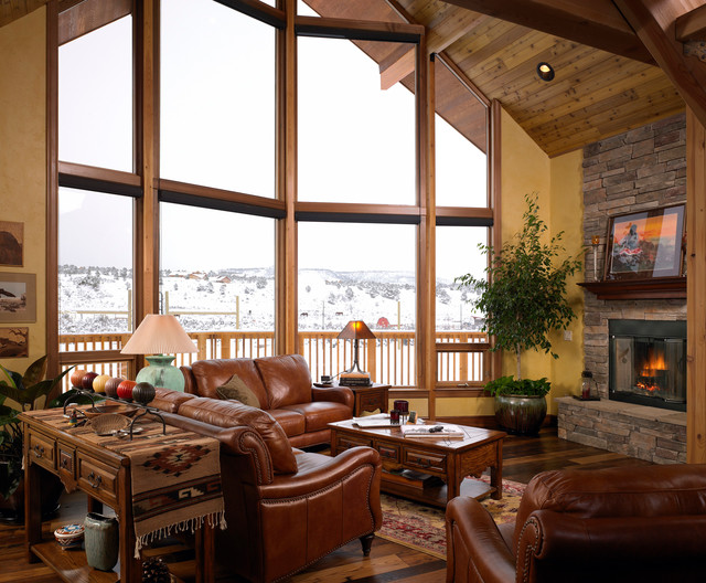 Lindal in snow rustic-living-room