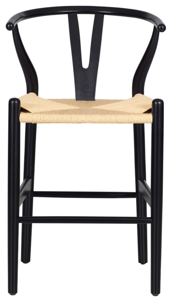 Poly and Bark Weave Counter Stool, Black