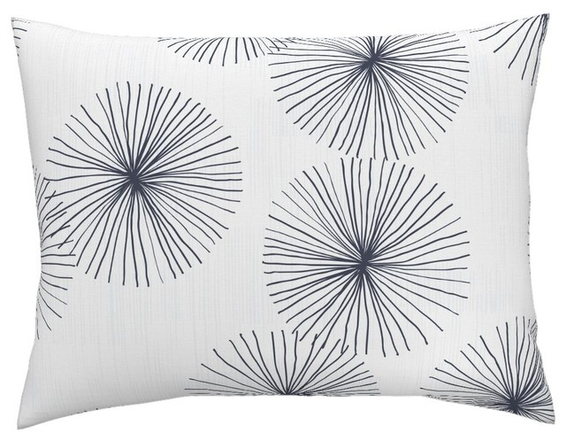 Dandelions White Navy By Friztin White Mid Century Modern Cotton
