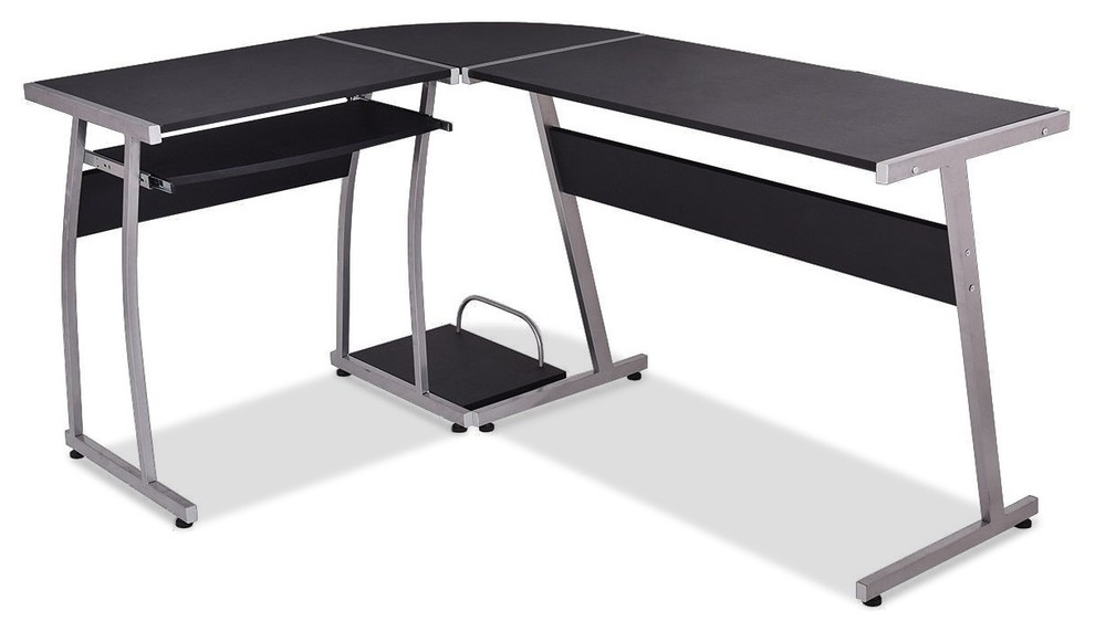 Modern Large L Shaped Wood Pc Desk