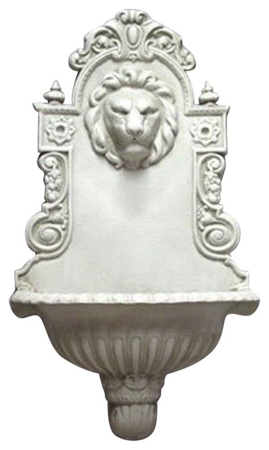 English Lion Wall Fountain, Wall Fountains Traditional Outdoor