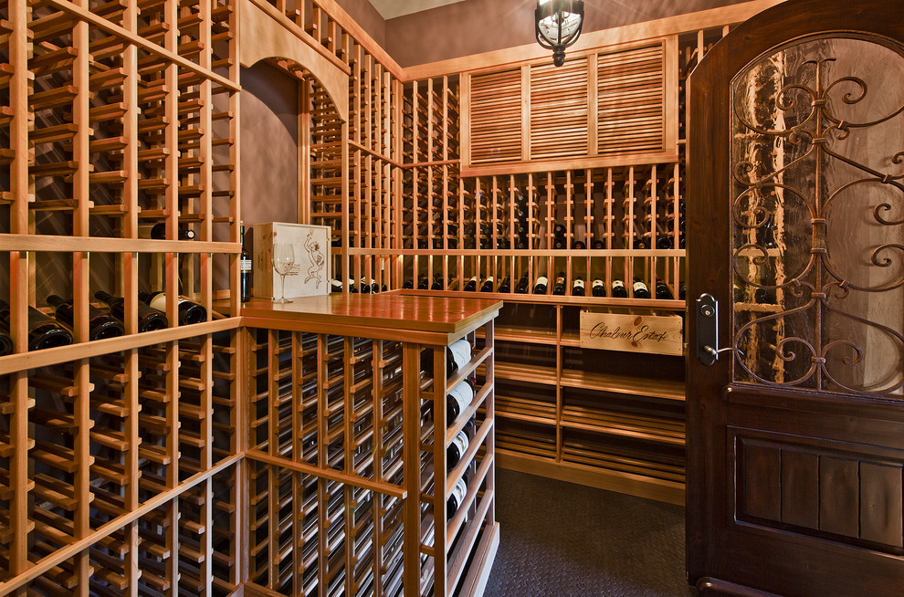 Example of a classic wine cellar design in Seattle