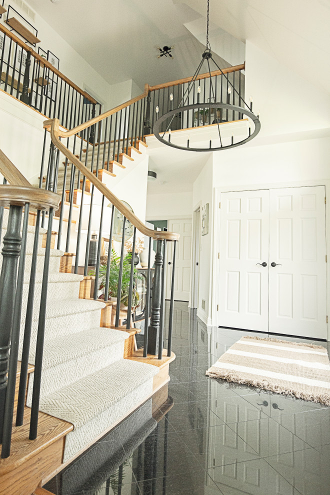 Inspiration for a transitional entryway remodel in Milwaukee