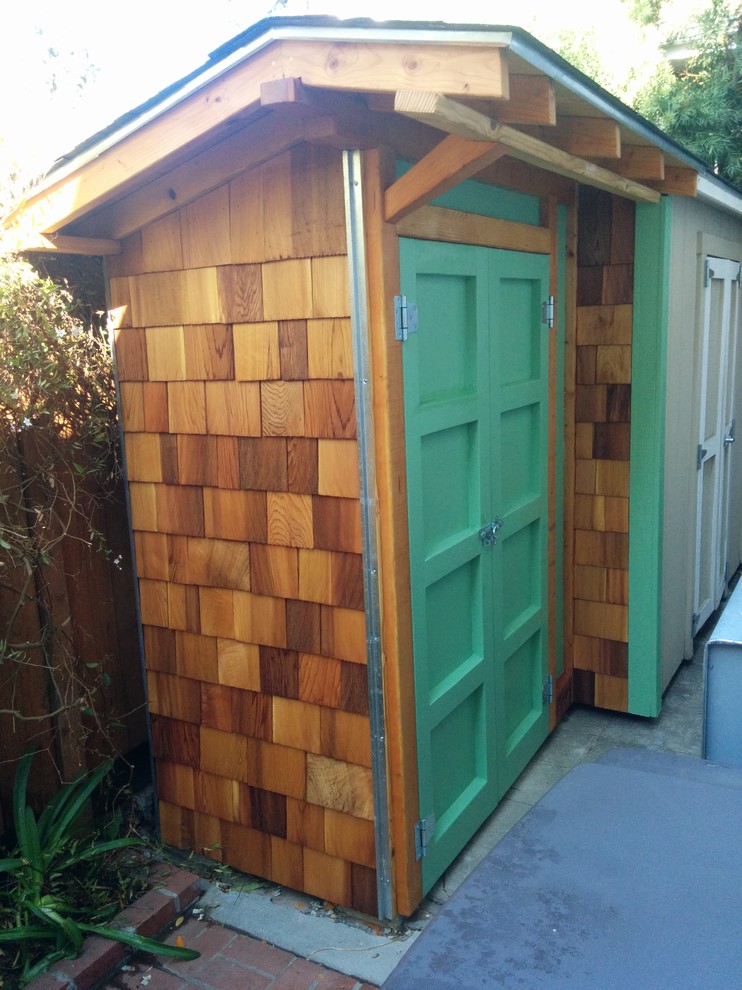 Photo of a mid-sized arts and crafts detached garden shed in San Francisco.