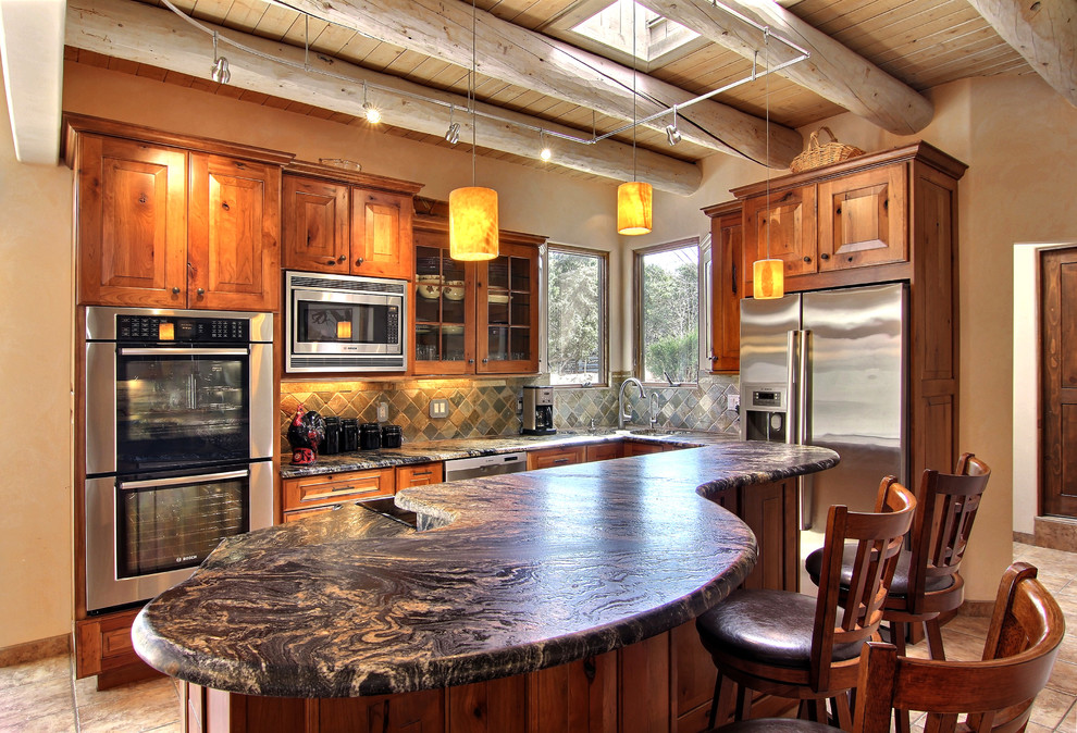 Example of a mountain style kitchen design in Albuquerque