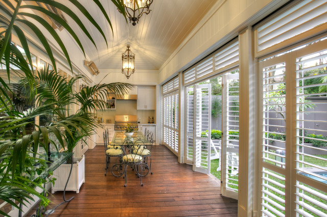 Exterior Aluminum Shutters tropical-veranda