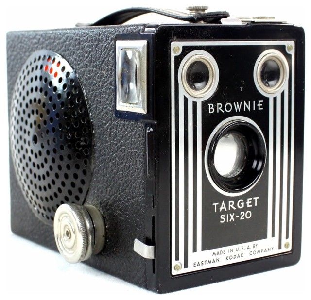 speakers in target. steampunk wireless bluetooth speaker-kodak brownie target six-20 camera, silver contemporary- speakers in e