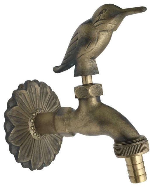 Outdoor Faucet Bird Shaped Spigot Solid Brass Antique Finish Garden Tap ...