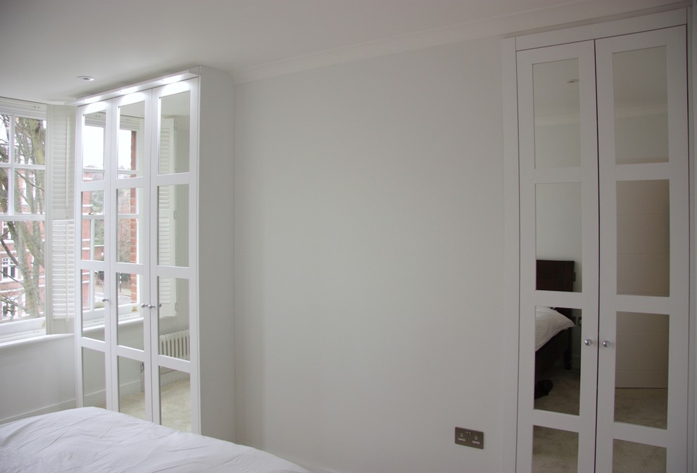 White Lacquered mirror wardrobes