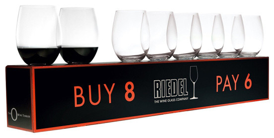 Riedel O Cabernet/Merlot Glass - Buy 6 Get 8 - Set of 8