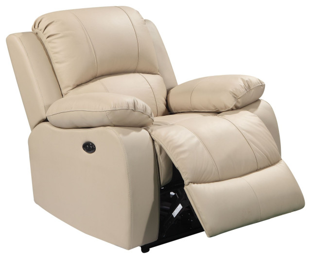 Vista Top Grain Leather Power Recliner With Adjustable Headrest ...