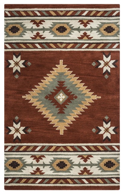 Rizzy Home Southwest SU1822 Rust Southwest/Tribal Area Rug, Runner 2'6" x 10'