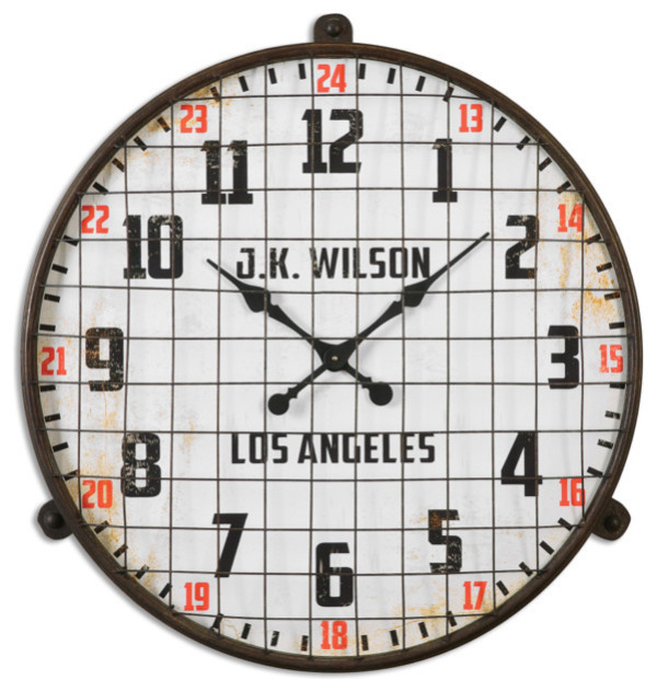 Retro Wall Clock Metal Cage Vintage Style Retro Wall Clock Metal Cage Vintage Style