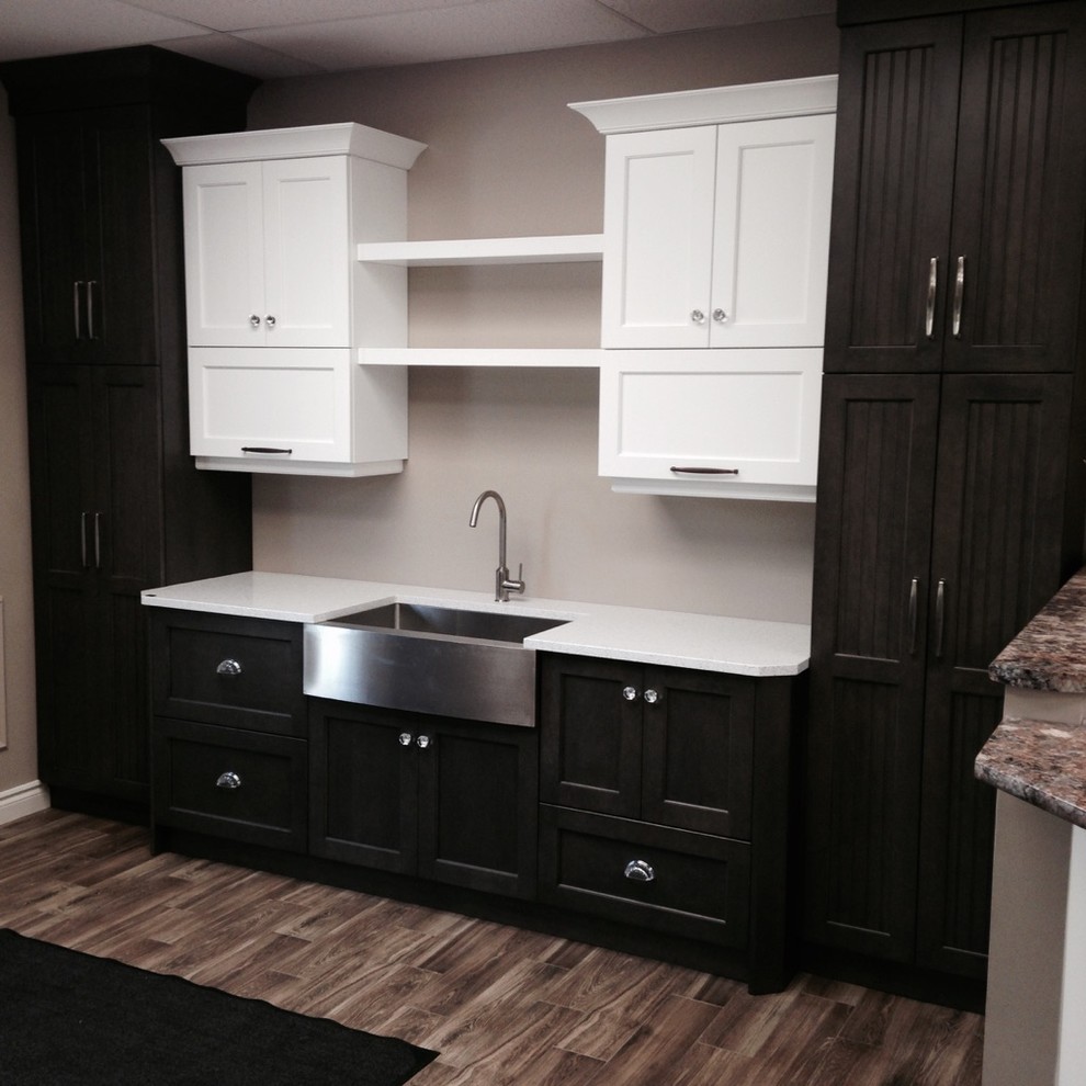 Example of a transitional kitchen design in Toronto