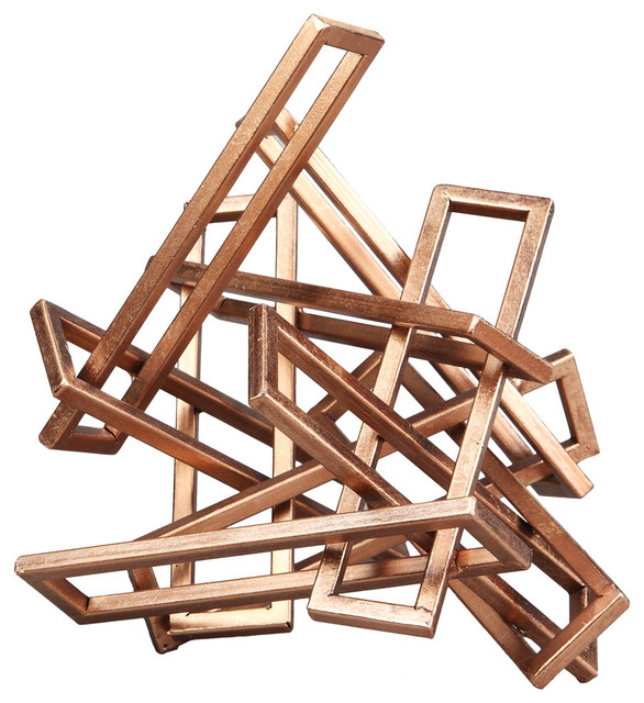 Moe's Large Tangled Sculpture, Gold Contemporary Decorative Objects