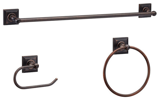 Aurora Series 3 Piece Oil Rubbed Bronze Bathroom Hardware Set Oil Rubbed Bronze Bathroom Hardware