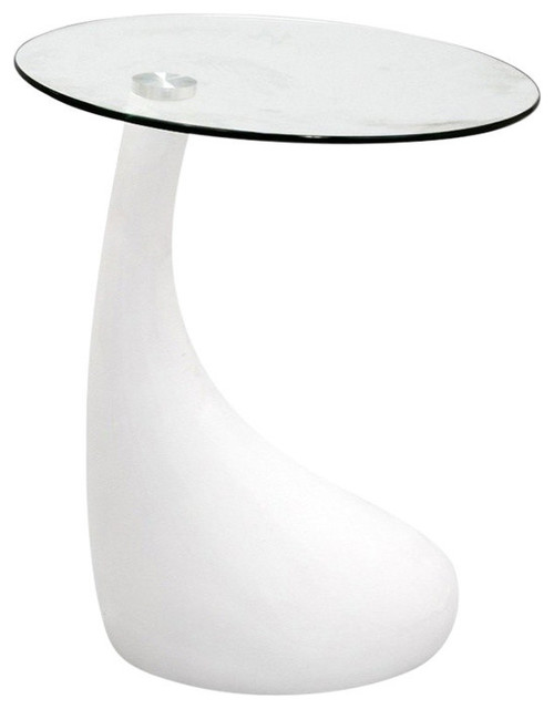 Teardrop Side Table Black Color With 18, White Round Table Top Mirror