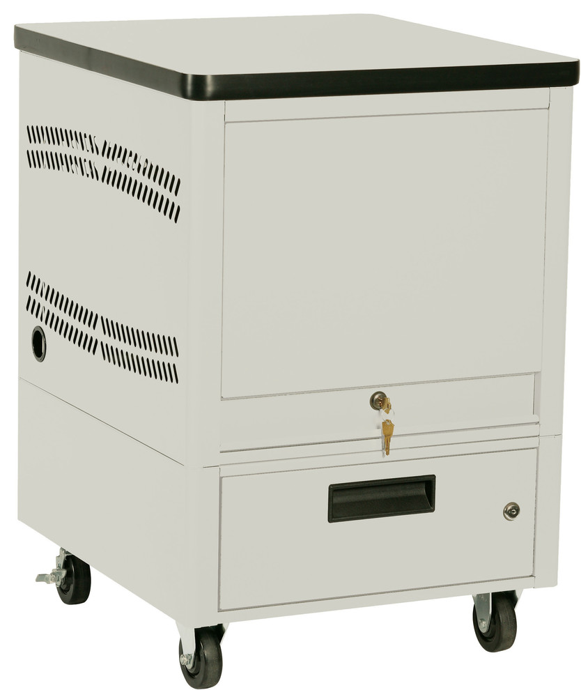 Laptop Depot Cart With 8 Capacity Unit Contemporary Office Carts