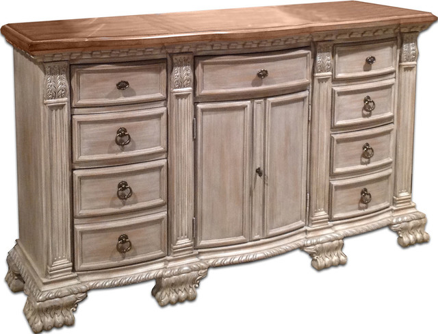 Homelegance Orleans Ii Dresser With Rubber Wood Top Antique White