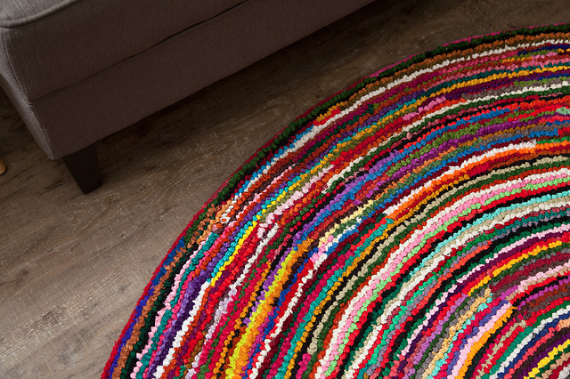 Rumpled Rugs Ripple Round Rug, Multicolor, 8' - Contemporary - Area Rugs - by Anji ...