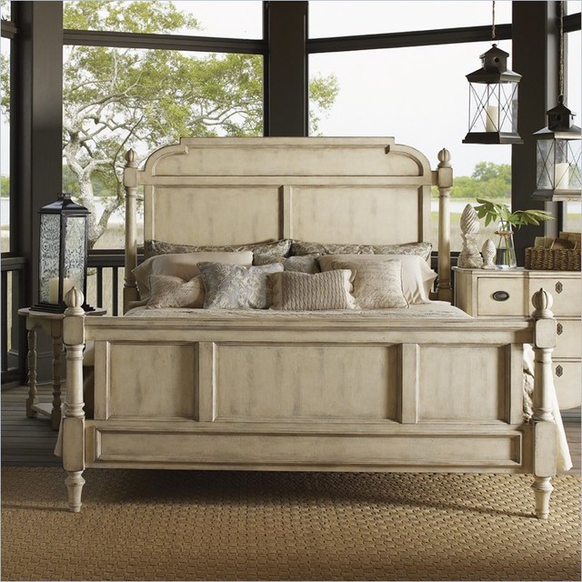 Lexington Twilight Bay Hathaway Panel Bed In Antique Linen